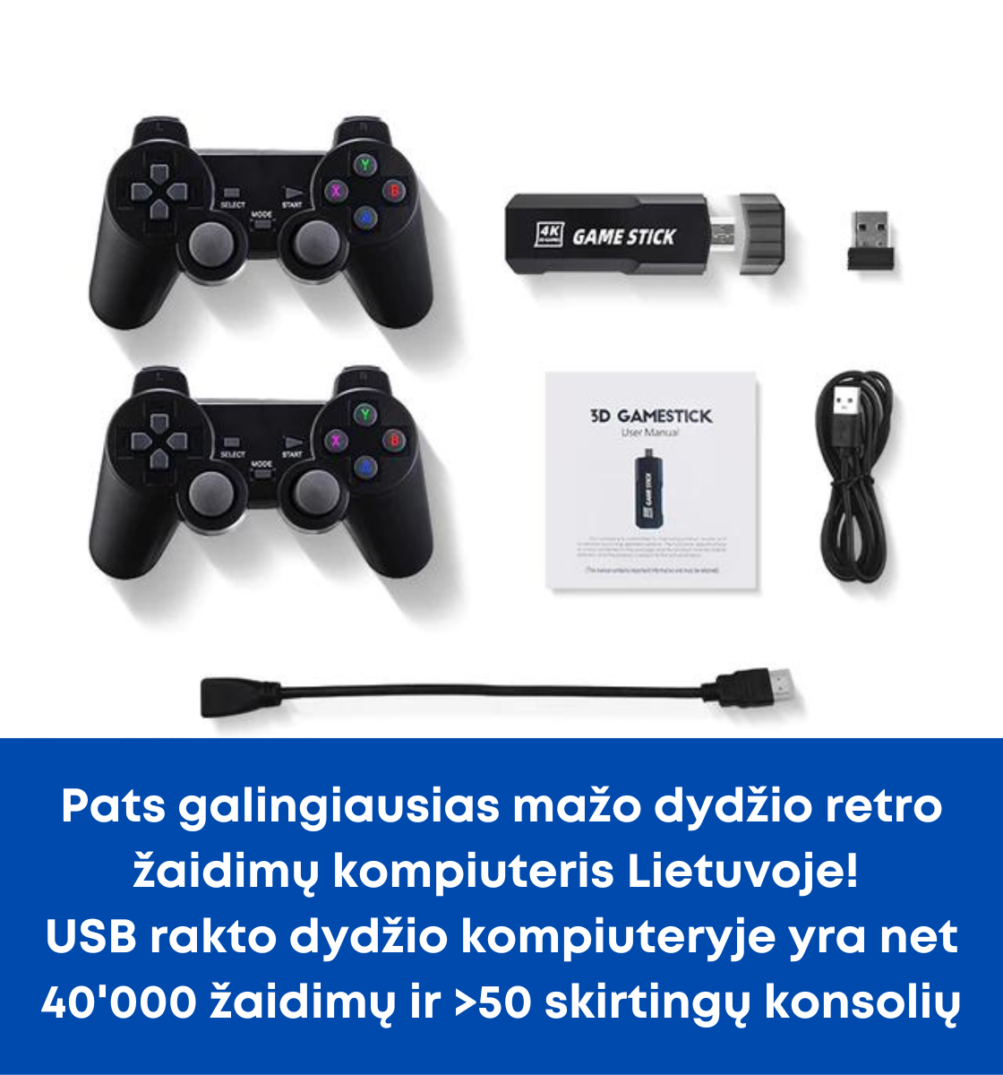 50 KONSOLIŲ VIENAME (4K Game stick)